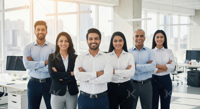 Young indian financial professionals working together at office