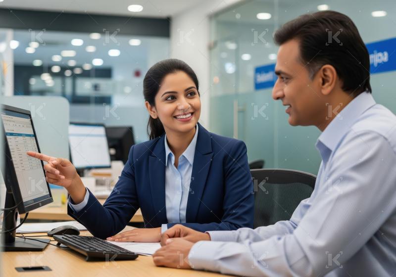 Young indian financial professionals working together at office