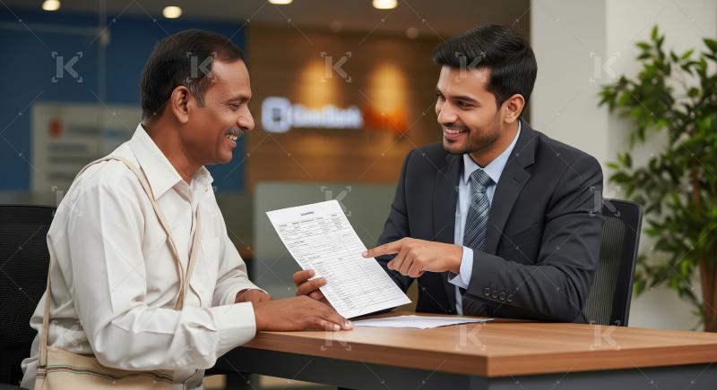 Young professional financial man giving advise to customer
