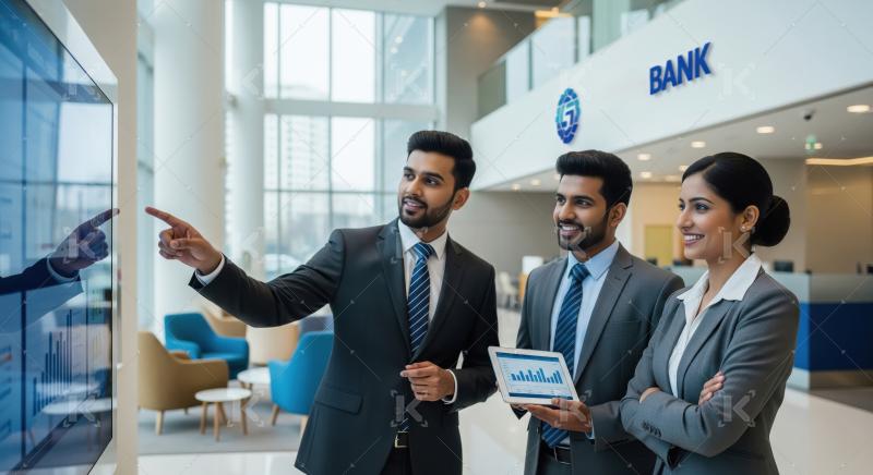 Young professional financial man giving advise to customer