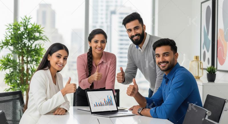 Young indian financial professionals working together at office