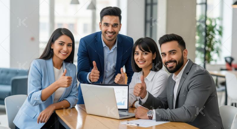 Young indian financial professionals working together at office