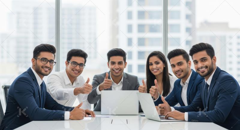 Young indian financial professionals working together at office