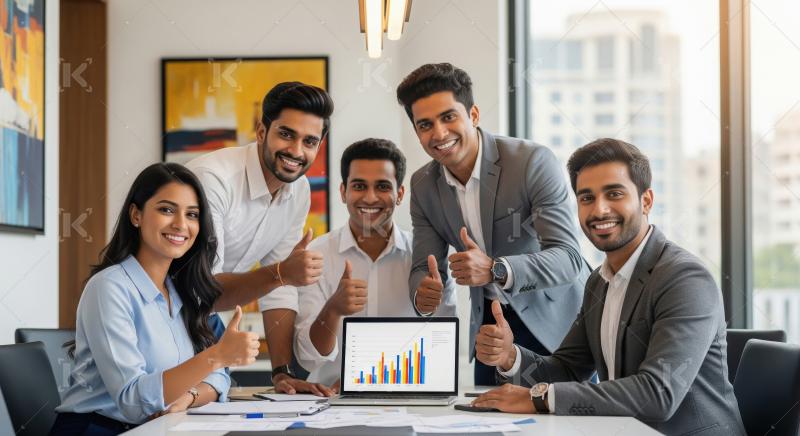 Young indian financial professionals working together at office