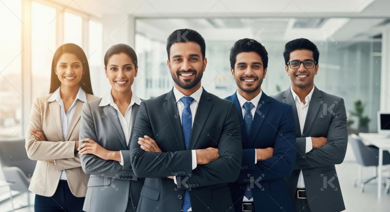 Young indian financial professionals working together at office