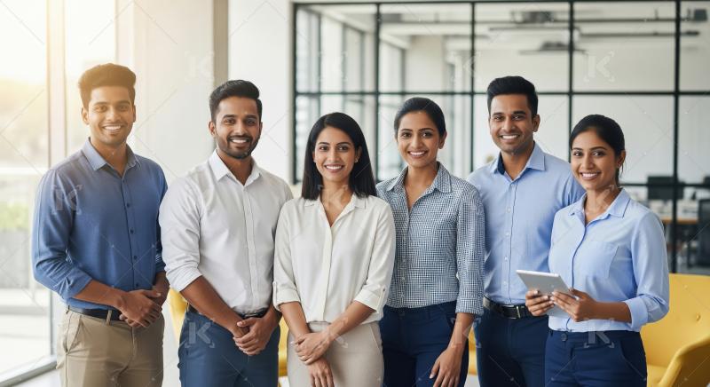 Young indian financial professionals working together at office