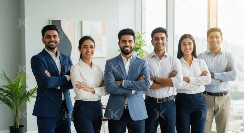 Young indian financial professionals working together at office