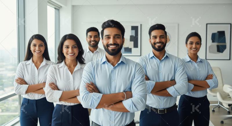 Young indian financial professionals working together at office