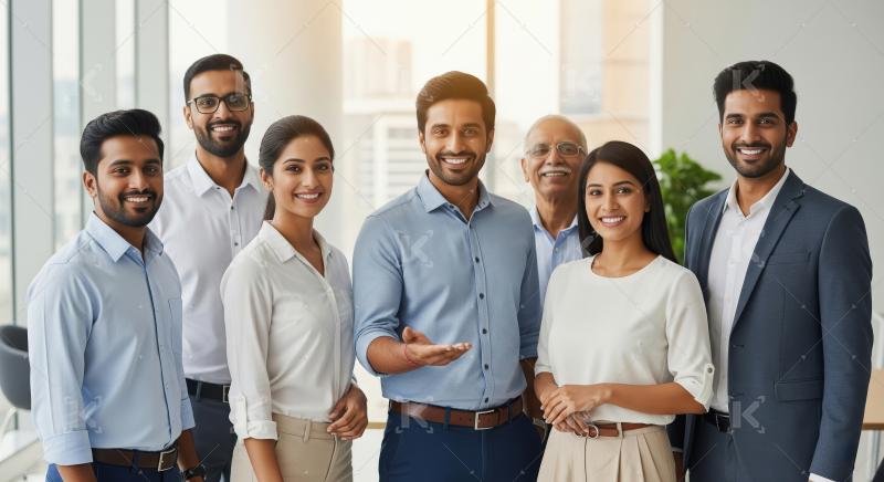 Young indian financial professionals working together at office