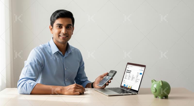 Young indian man working on laptop at office