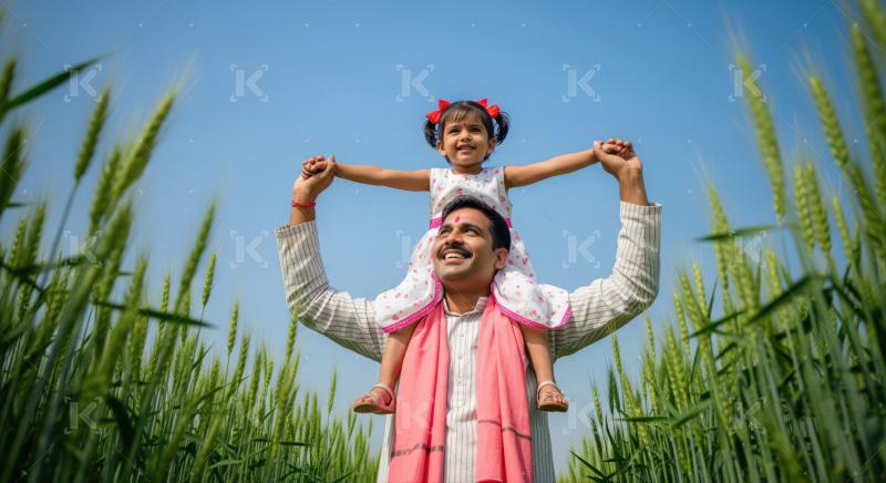 Joyful father and daughter enjoying happy moments in nature.