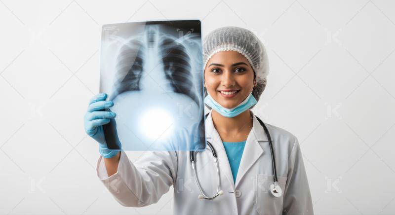 Smiling Indian Doctor Holding X-ray Film