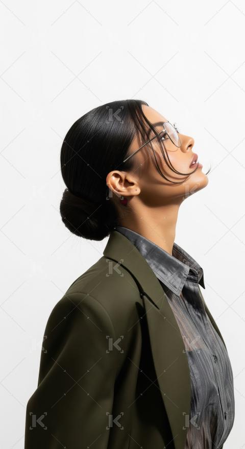 Young indian woman wearing fashionable cloths posing on isolated