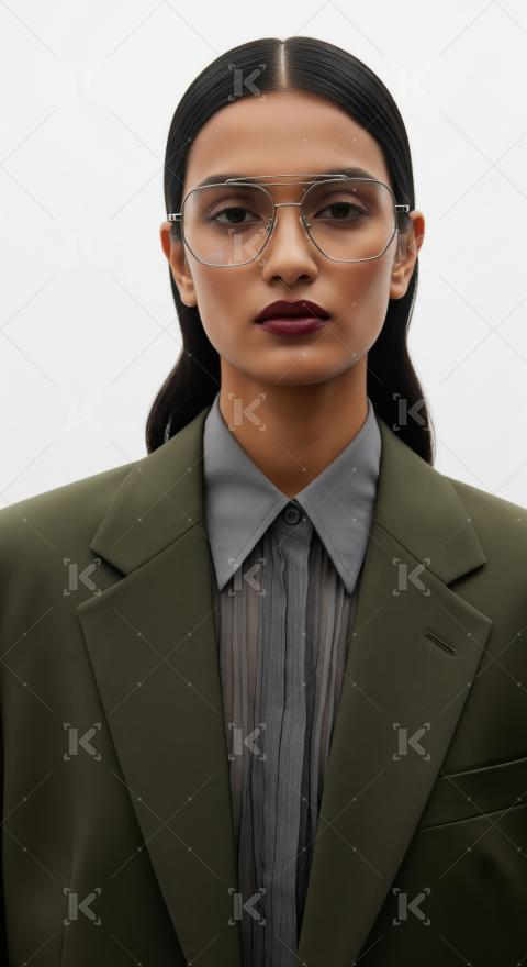 Young indian woman wearing fashionable cloths posing on isolated