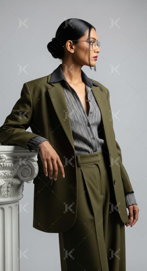 Young indian woman wearing fashionable cloths posing on isolated