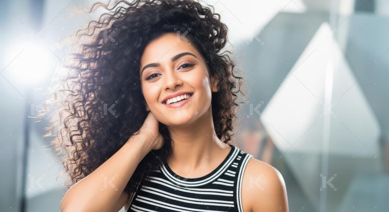 Young indian woman wearing fashionable cloths posing on isolated