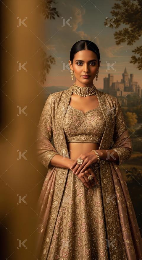 Young indian woman wearing fashionable cloths posing on isolated
