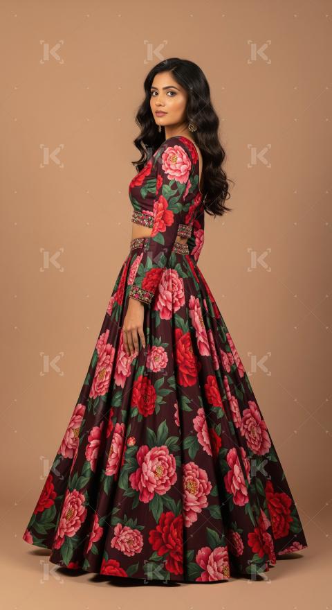 Young indian woman wearing fashionable cloths posing on isolated