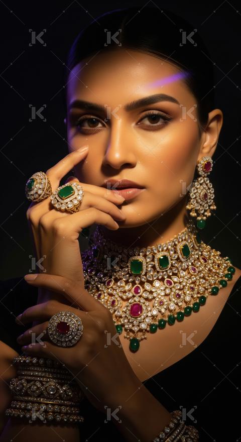 Young indian woman wearing fashionable cloths posing on isolated