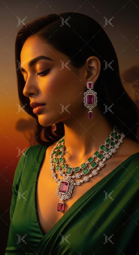 Young indian woman wearing traditional sari standing on isolated