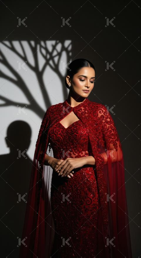 Young indian woman wearing traditional sari standing on isolated