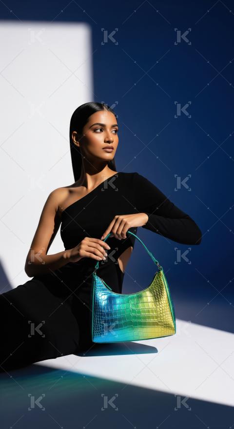 Young indian woman wearing fashionable cloths posing on isolated