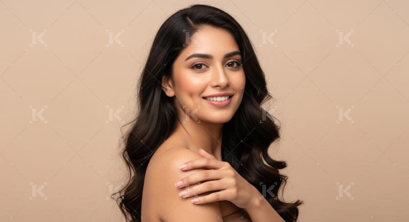 Beautiful Young Woman with Healthy Hair and Radiant Skin