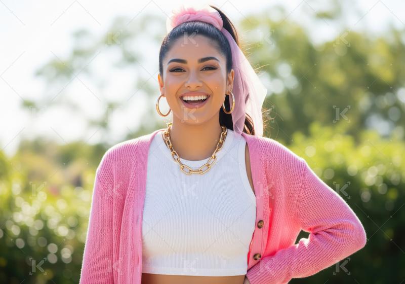 Happy Young Woman Smiling Outdoors on a Sunny Day