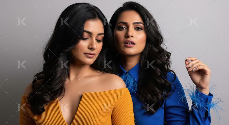 Beautiful Indian Women in Fashionable Attire Posing Confidently