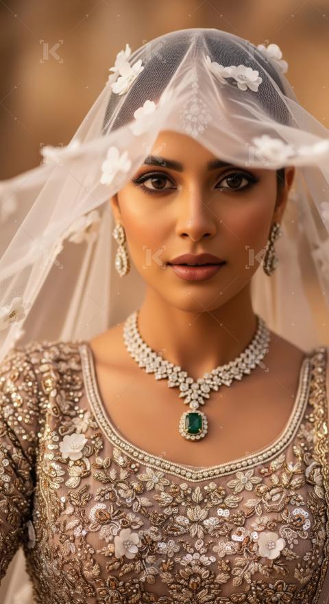 Beautiful South Asian Bride in Exquisite Traditional Attire and