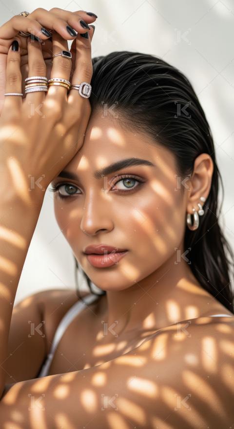 Striking Beauty with Unique Lighting and Exquisite Jewelry