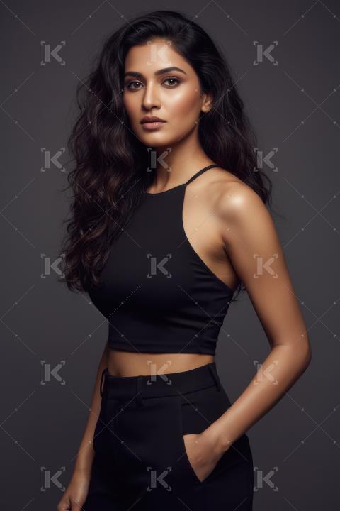 Striking Portrait of a Confident Woman in Black