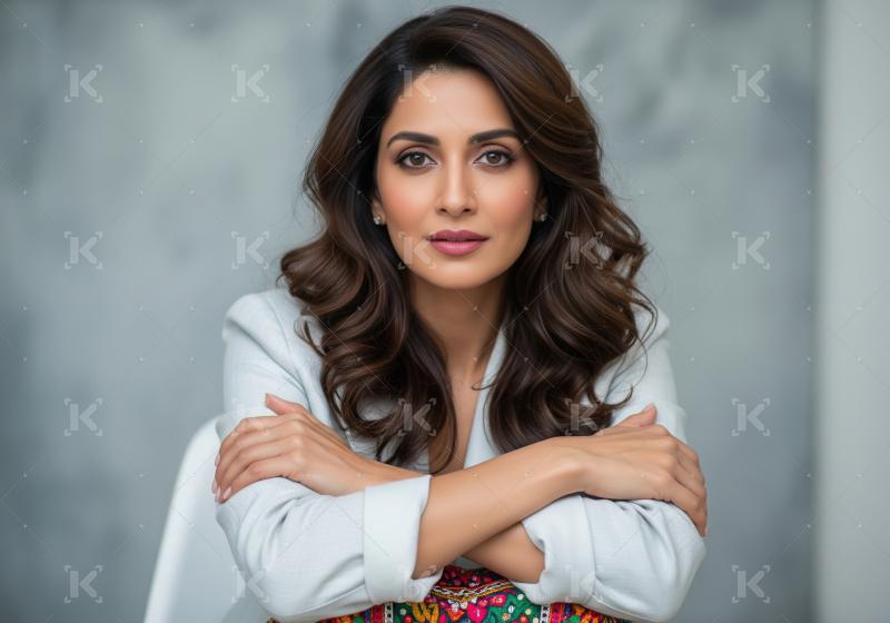 Confident Young Indian Woman Posing Professionally in Elegant Bl