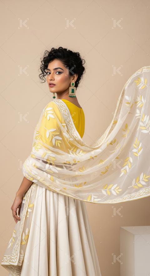 Elegant Indian Woman in Traditional Ethnic Attire