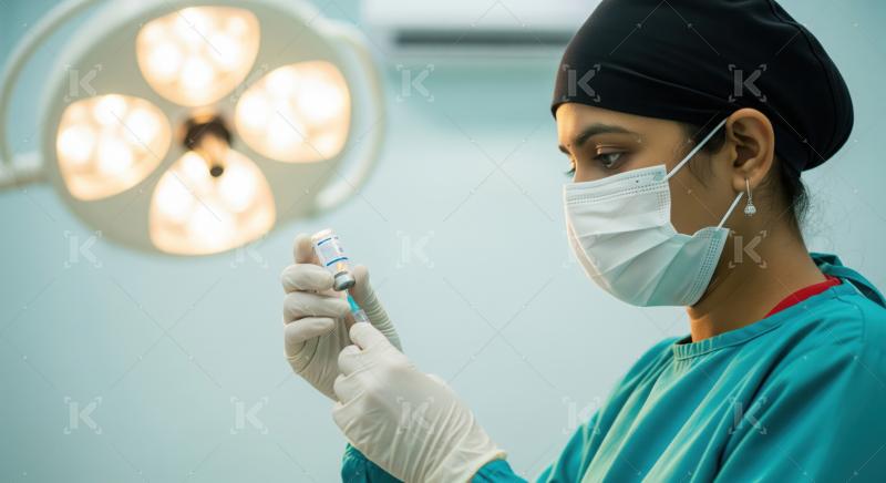 Dedicated medical professional carefully prepares crucial medication using syringe and vial.