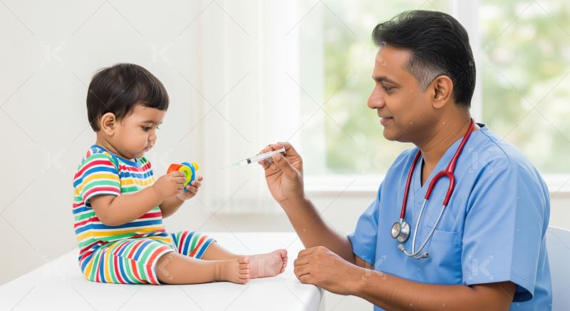 Pediatrician Preparing Vaccine for Baby in Clinic