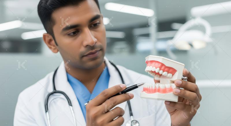 Indian Dentist Explains Dental Model, Highlighting Oral Health