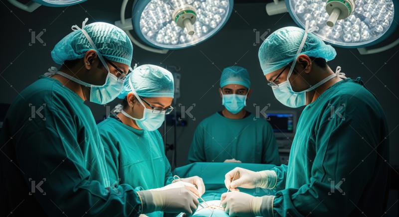 Skilled Surgeons Performing a Delicate Operation in Hospital