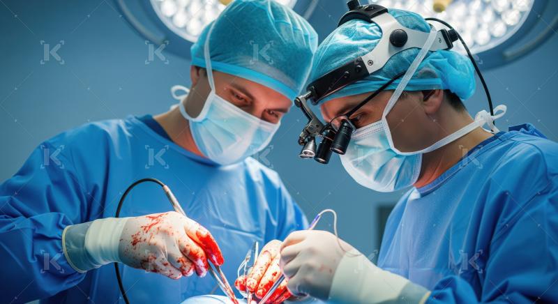 Skilled Surgeons Performing Complex Operation with Precision in