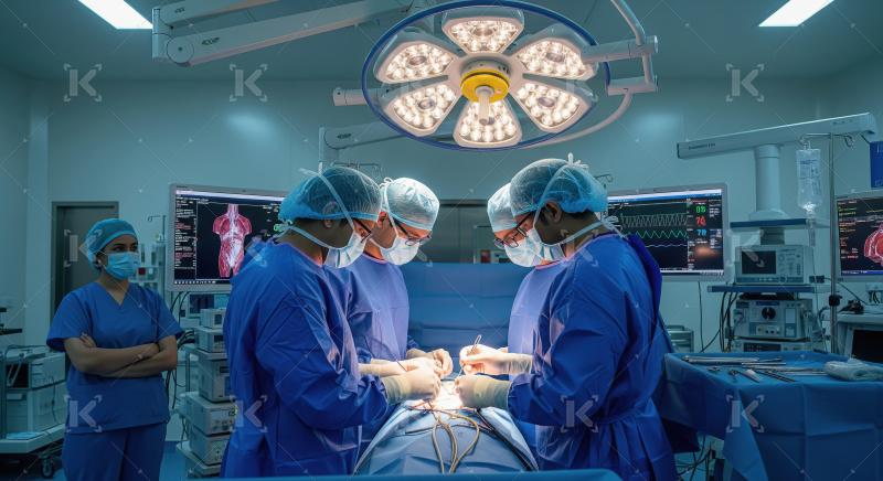 Surgical Team Performing Operation in Modern Hospital Operating