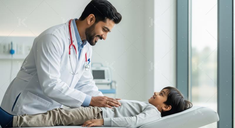 Pediatrician Examines Smiling Child, Ensuring Comfort and Care