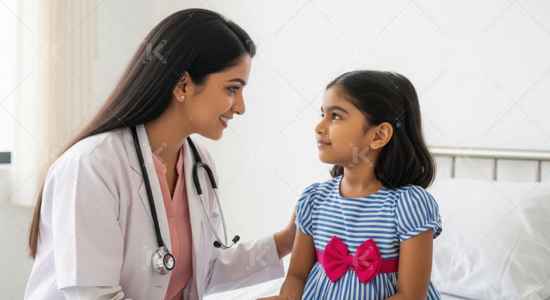 Pediatrician and Young Patient Share a Friendly, Reassuring Mome