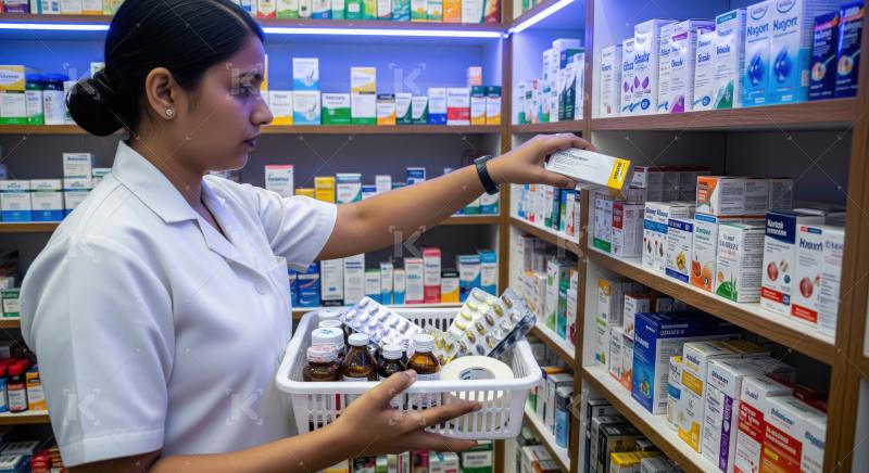 Dedicated professional carefully organizes essential medications for patient care.