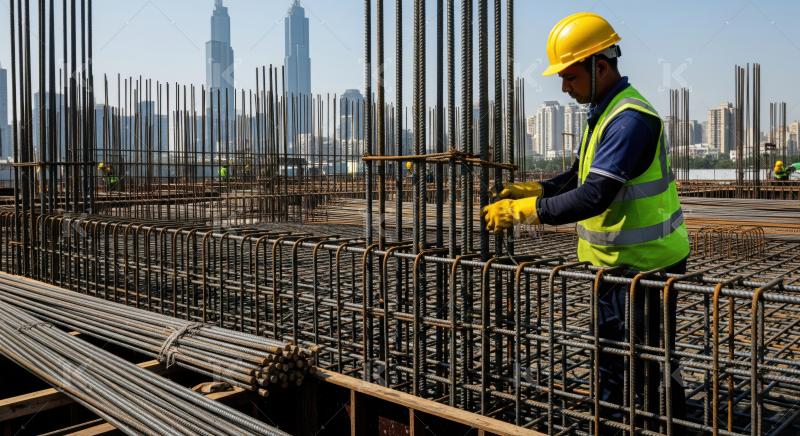 Hardworking individual crafting vital steel infrastructure for urban development.