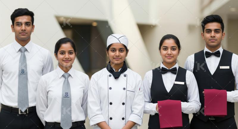 Diverse group of hospitality students ready for professional careers.