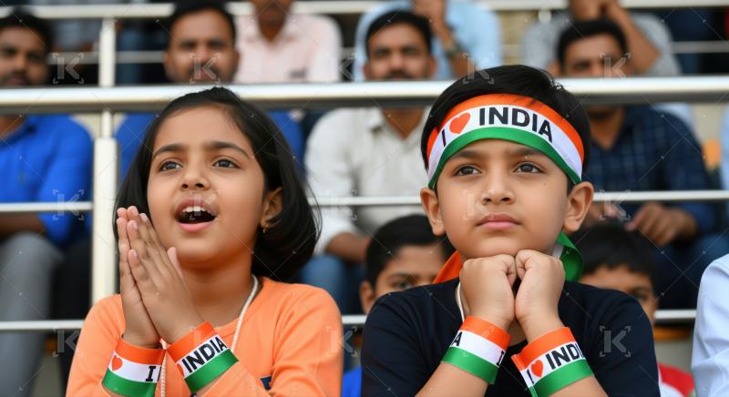 Enthusiastic kids display their love for India.