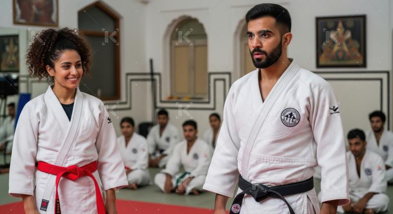 Diverse Martial Arts Students Training Session in Dojo