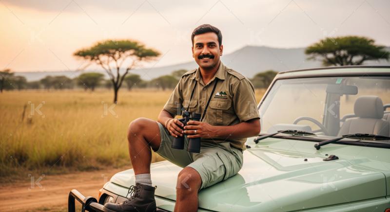 Professional safari guide enjoying an African wildlife adventure.
