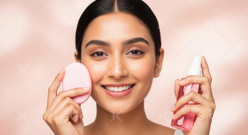 Radiant Woman Skincare: Sponge & Face Mist Application