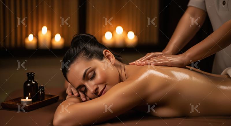 Relaxing Back Massage in a Serene Spa Ambiance